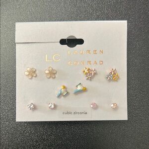 LC Lauren Conrad Flower and Gem Earring Set - Multicolor